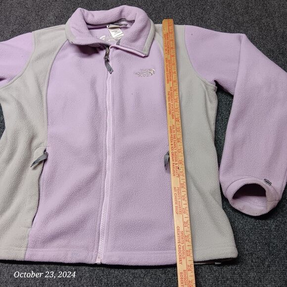 The North Face Fleece Jacket Women Medium Purple Full Zip Pockets - Picture 4 of 8